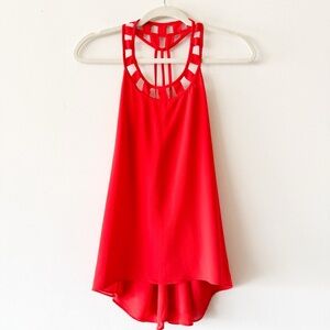 Bright Red Racerback Sleeveless Top Size Small